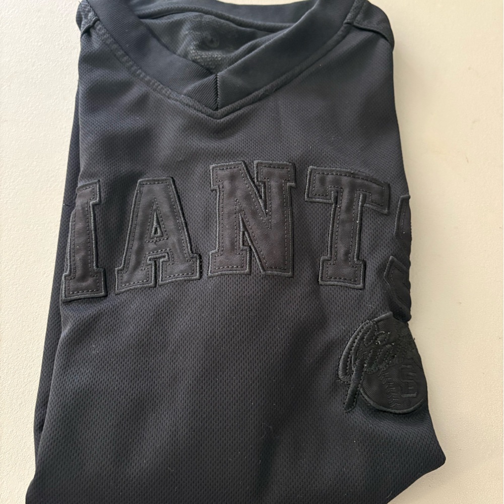 Stitches Black Jersey with Red Logo